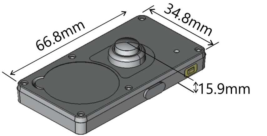 Technical drawing showing dimensions