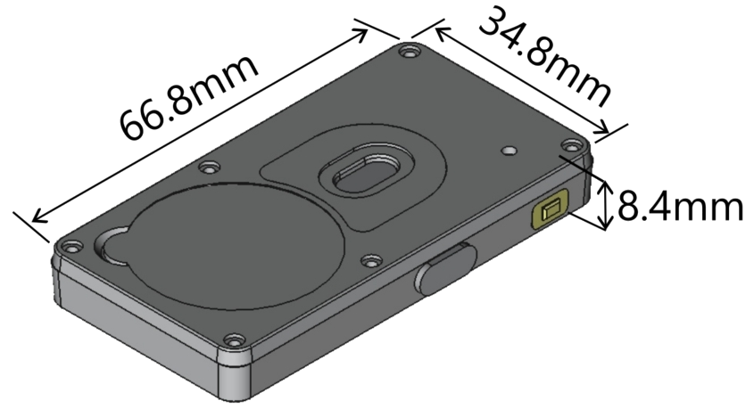 Technical drawing showing dimensions
